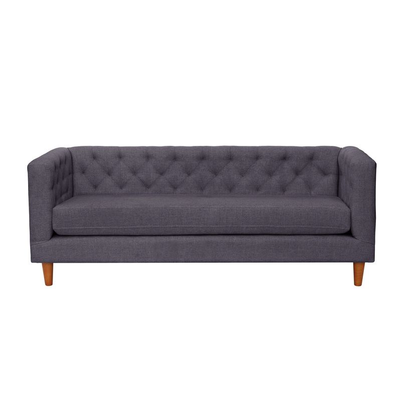 LATAM HOME - Sofá Brescia 3 Cuerpos Lino Gris Oscuro