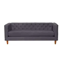 LATAM HOME - Sofá Brescia 3 Cuerpos Lino Gris Oscuro