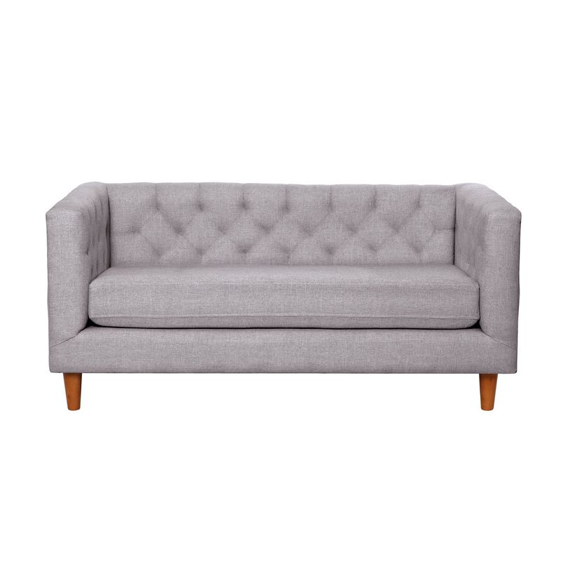 LATAM HOME - Sofá Brescia 2 Cuerpos Lino Gris Claro