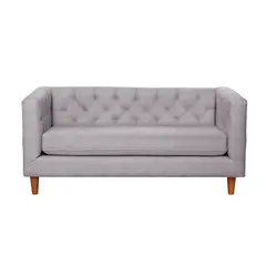LATAM HOME - Sofá Brescia 2 Cuerpos Lino Gris Claro