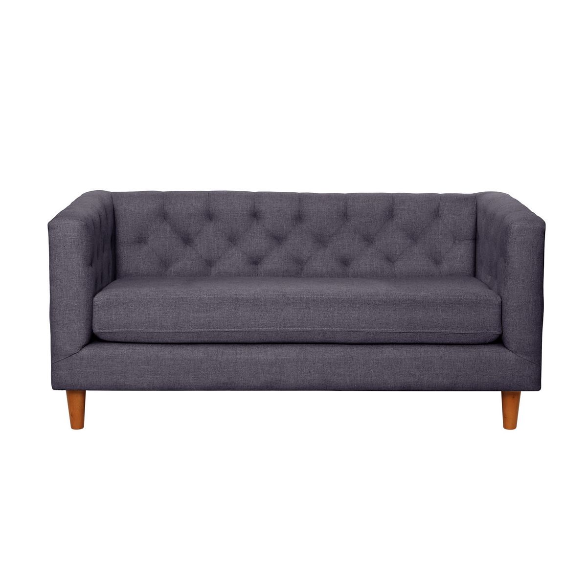 LATAM HOME - Sofá Brescia 2 Cuerpos Lino Gris Oscuro