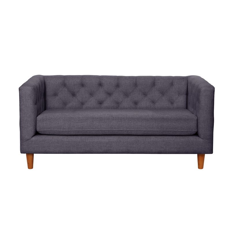LATAM HOME - Sofá Brescia 2 Cuerpos Lino Gris Oscuro