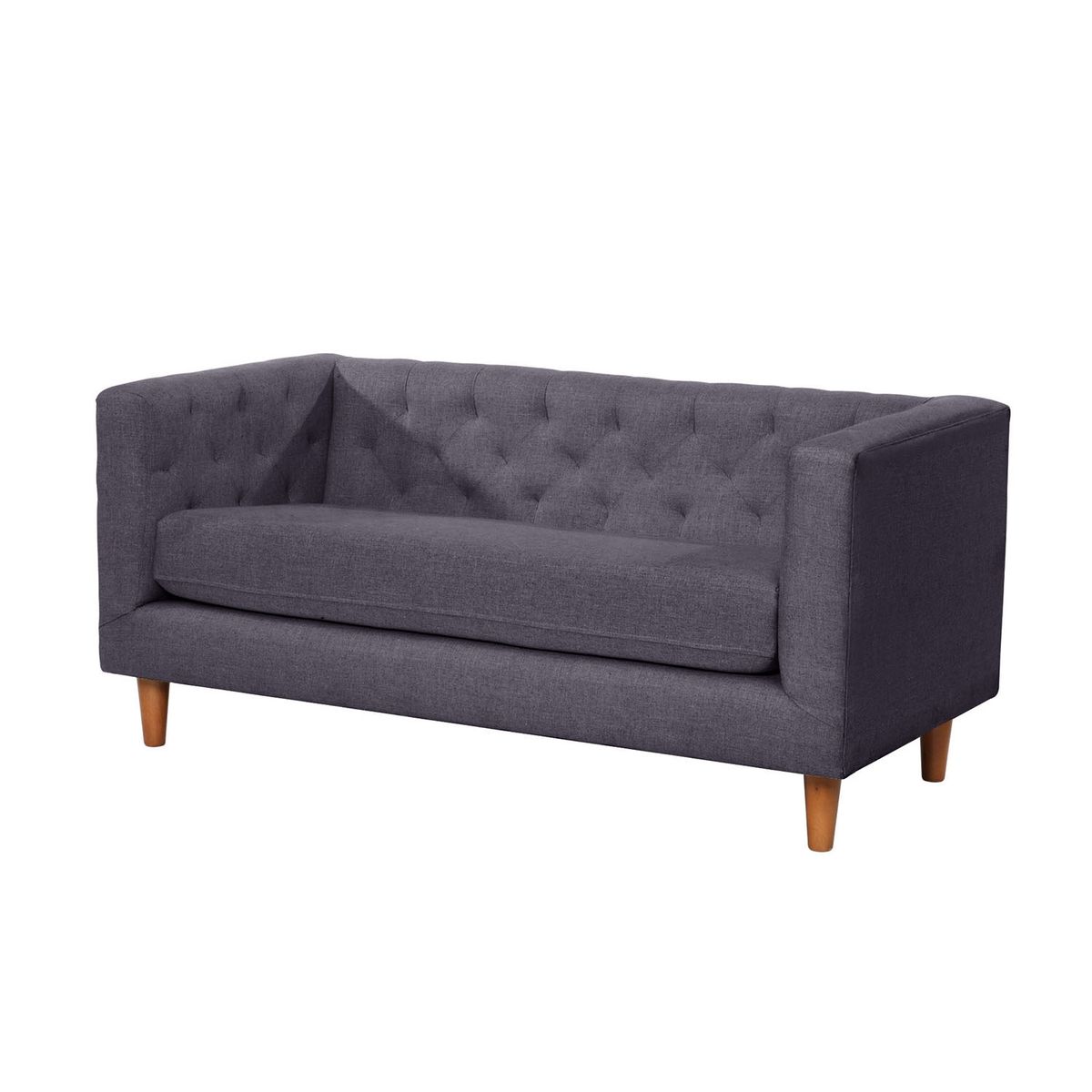 LATAM HOME - Sofá Brescia 2 Cuerpos Lino Gris Oscuro