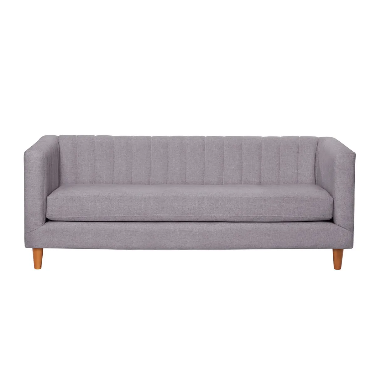 LATAM HOME - Sofá Sorrento 3 Cuerpos Lino Gris Claro