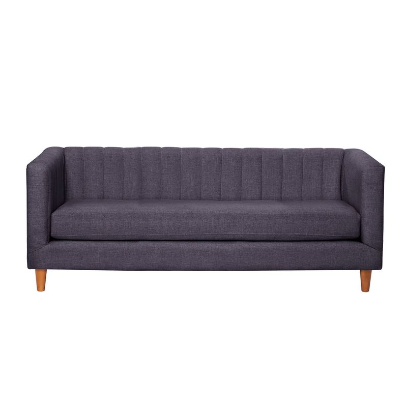 LATAM HOME - Sofá Sorrento 3 Cuerpos Lino Gris Oscuro