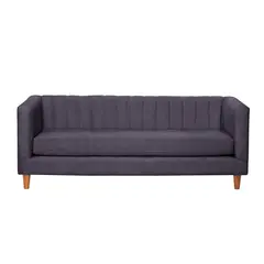 LATAM HOME - Sofá Sorrento 3 Cuerpos Lino Gris Oscuro