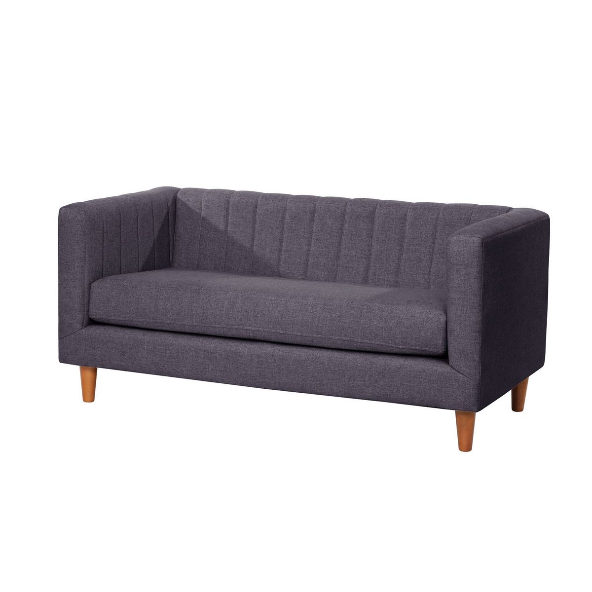 LATAM HOME - Sofá Sorrento 2 Cuerpos Lino Gris Oscuro