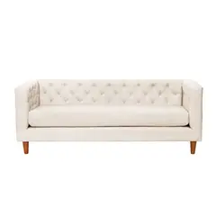 LATAM HOME - Sofá Brescia 3 Cuerpos Lino Blanco