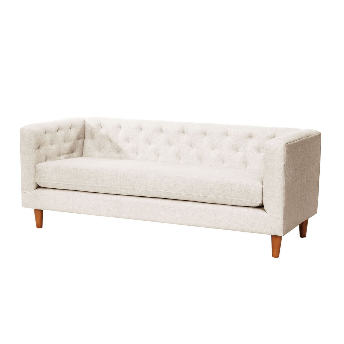 LATAM HOME - Sofá Brescia 3 Cuerpos Lino Blanco