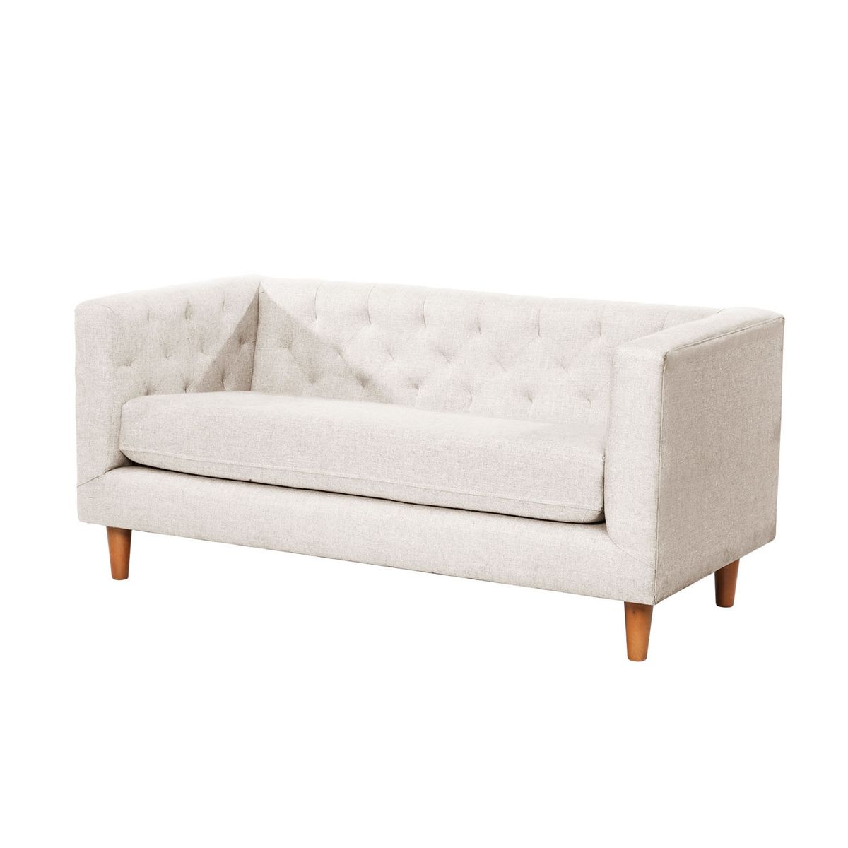 LATAM HOME - Sofá Brescia 2 Cuerpos Lino Blanco