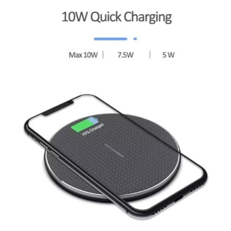 GIGASTONE - Cargador Qi Inalámbrico 10w Compatible Celular Carga Rapida