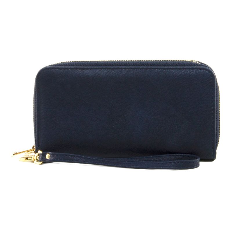 MAILEA - Billetera doble liso mujer azul