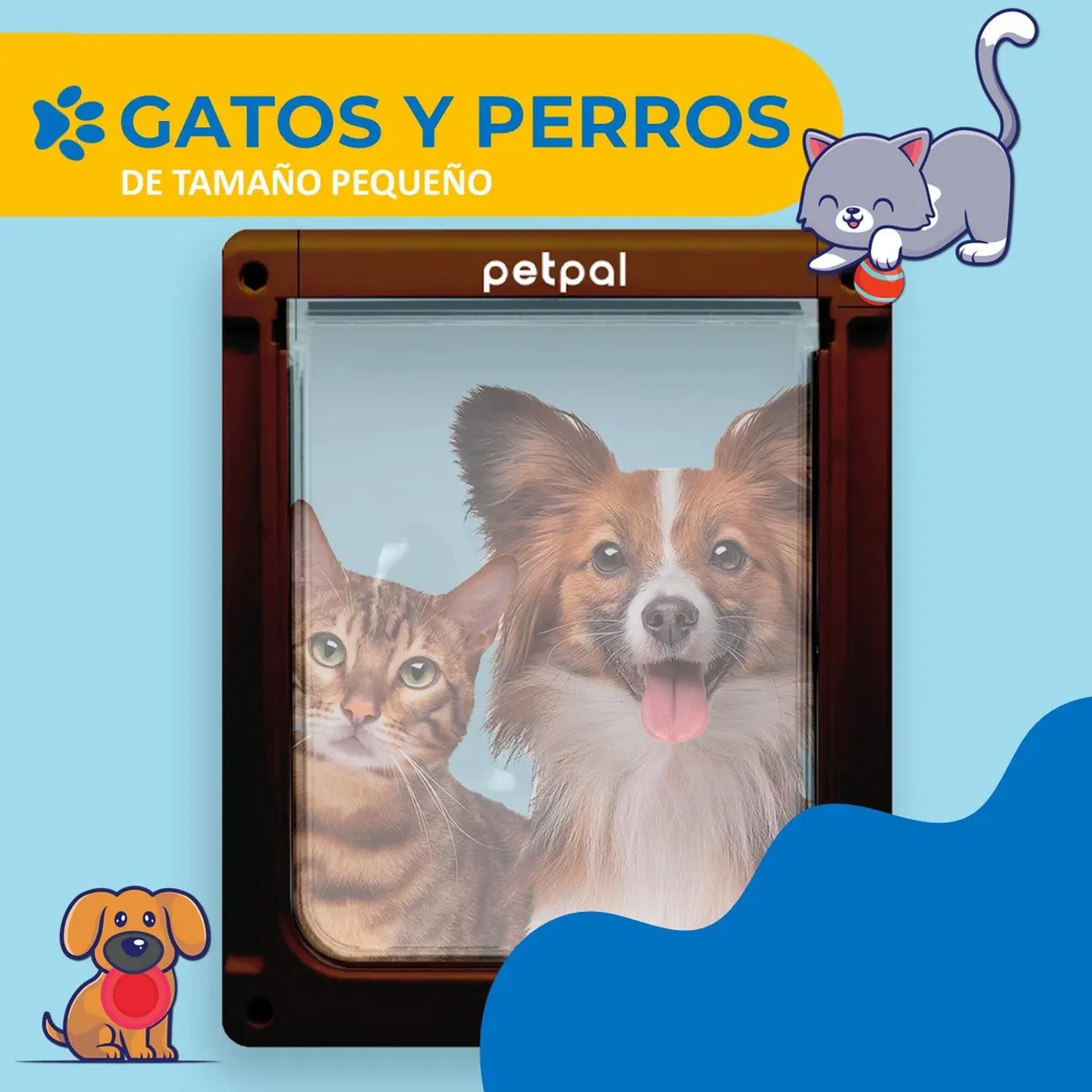 PETPAL - Puerta Abatible Para Perro Gato Mascota Petpal Porte Pequeño