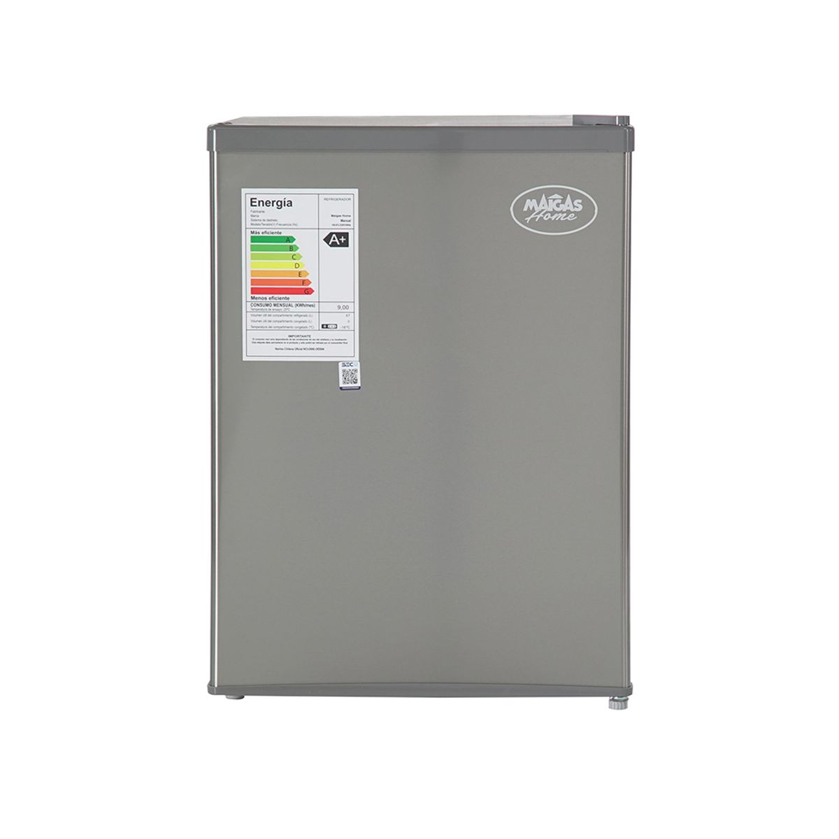 MAIGAS - Frigobar Maigas Hs-87L 65 Litros Gris Eficiencia A+