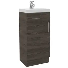 FMFURNITURE - Mueble Vanitorio 1 Puerta - Café Oscuro 88x40x33 cm