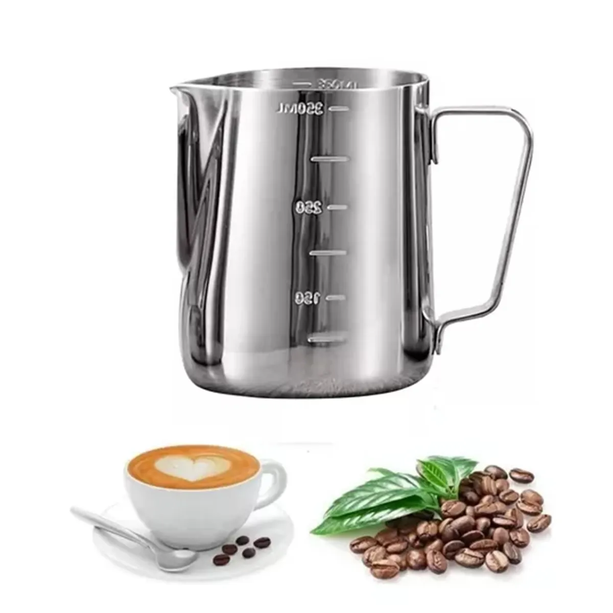 GENERICO - Jarra De Espuma De Leche Barista Cafe Acero Inoxidable 350ml