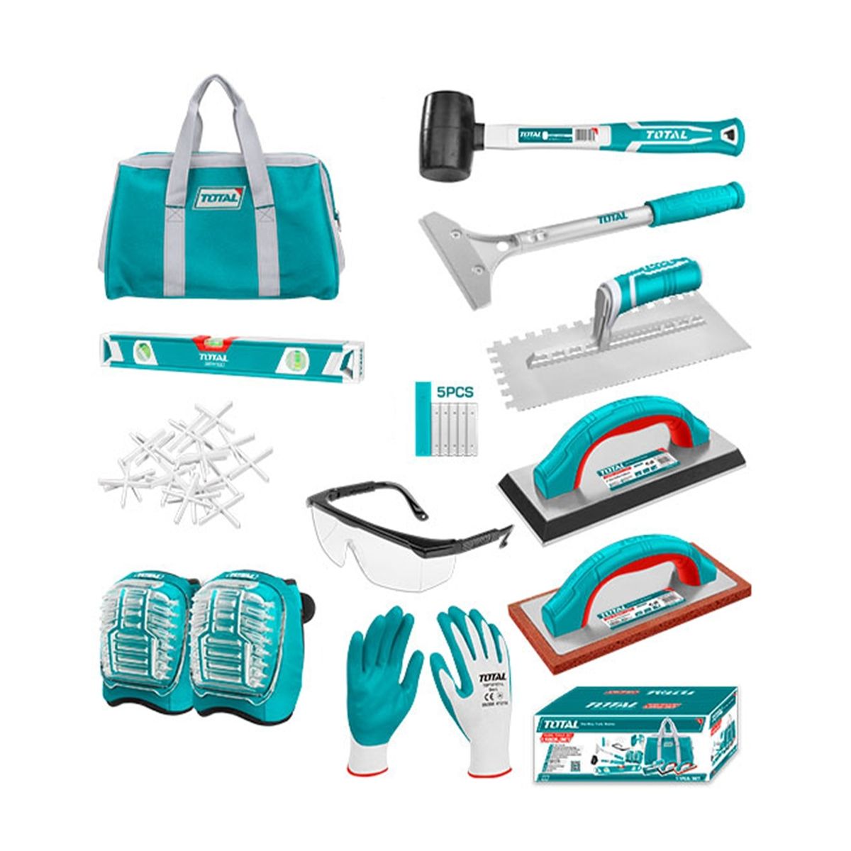 TOTAL TOOLS - Set Ceramista Embaldosado 11 Piezas TOTAL