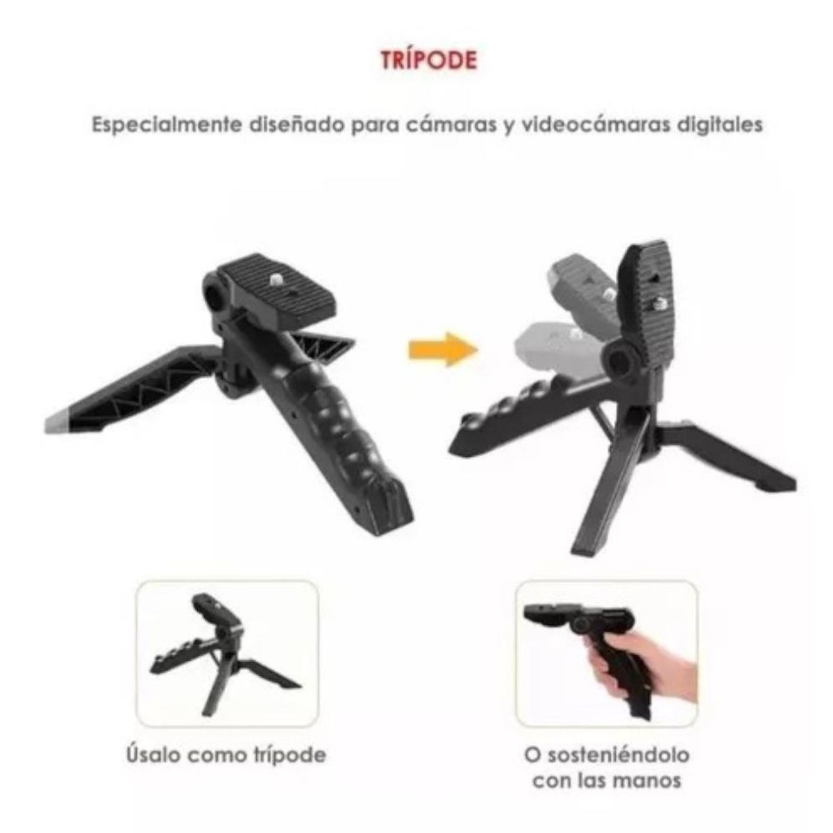 GENERICO - Estabilizador Trípode Soporte Celular Cámara Reflex Vídeo