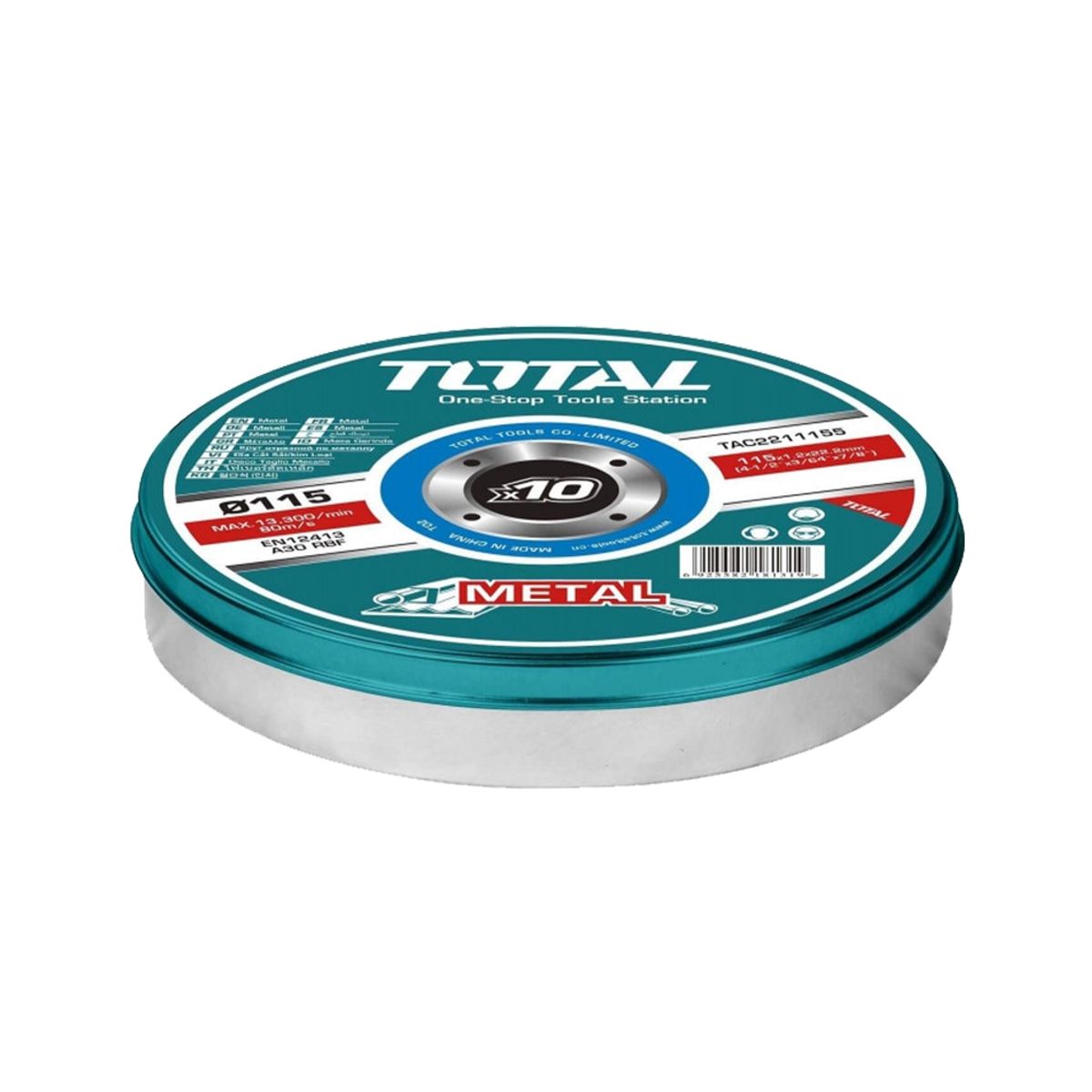 TOTAL TOOLS - Set de Discos de Corte Metal 4 1/2 10 Piezas TOTAL