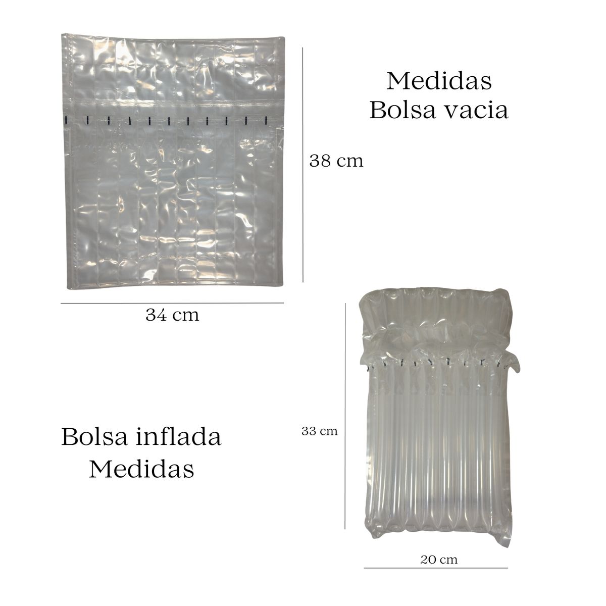 GENERICO - bolsa burbuja para botellas vidrio  proteccion de vinos  10UND