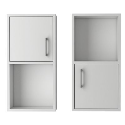 Imagen 2 del producto Mueble Auxiliar Con 1 Puerta X2 Unidades - Blanco 60.1x30x16 cm