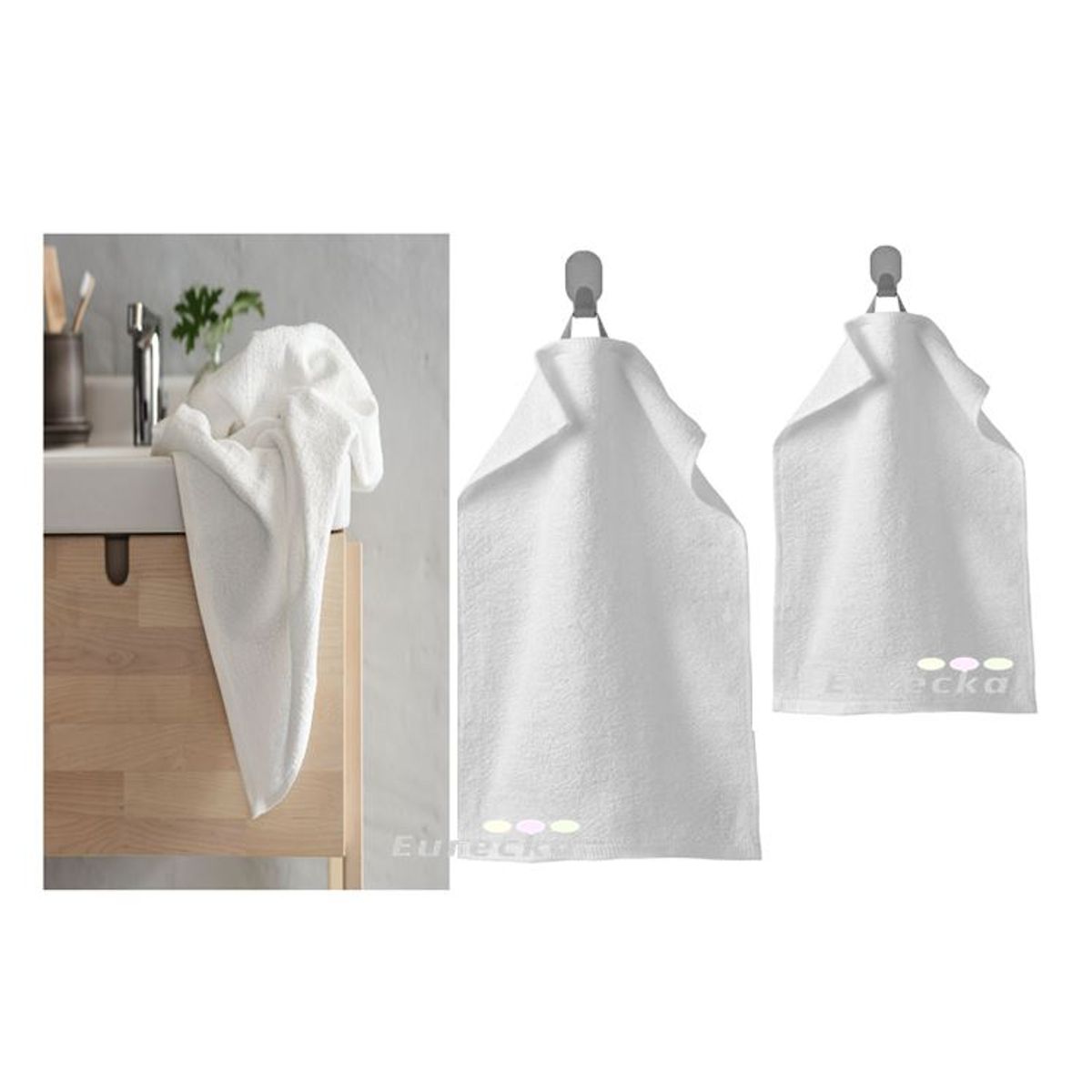 GENERICO - Set Juego De 2 Toallas De Mano 100% Algodon Suaves