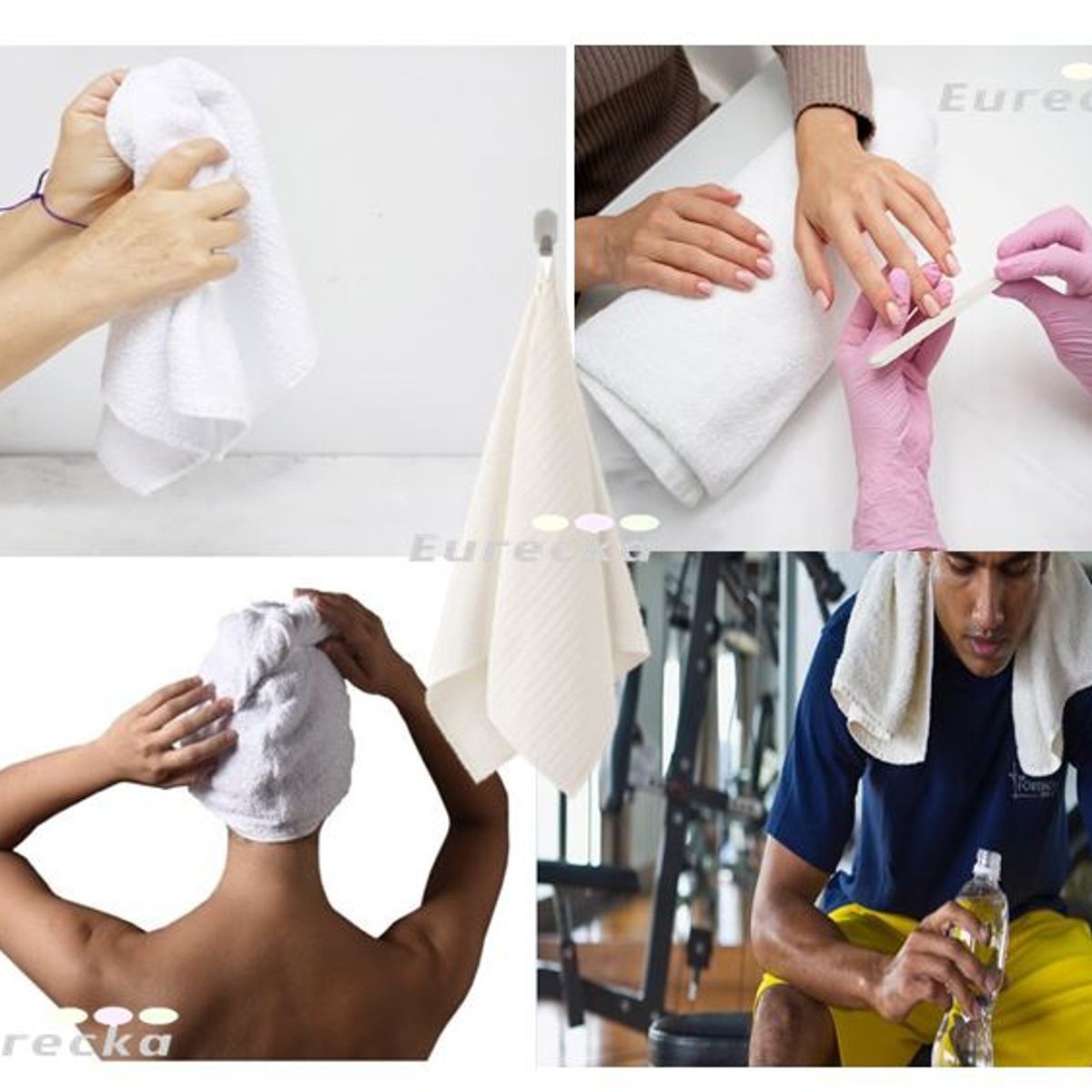 GENERICO - Set Juego De 2 Toallas De Mano 100% Algodon Suaves