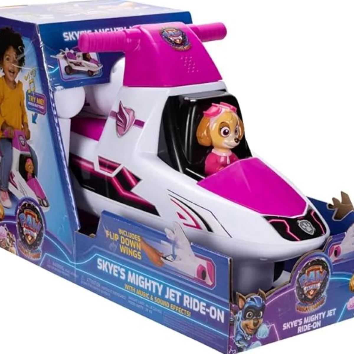PAW PATROL - Caminador Correpasillo Skye Paw Patrol Mighty Movie Jet Rosa