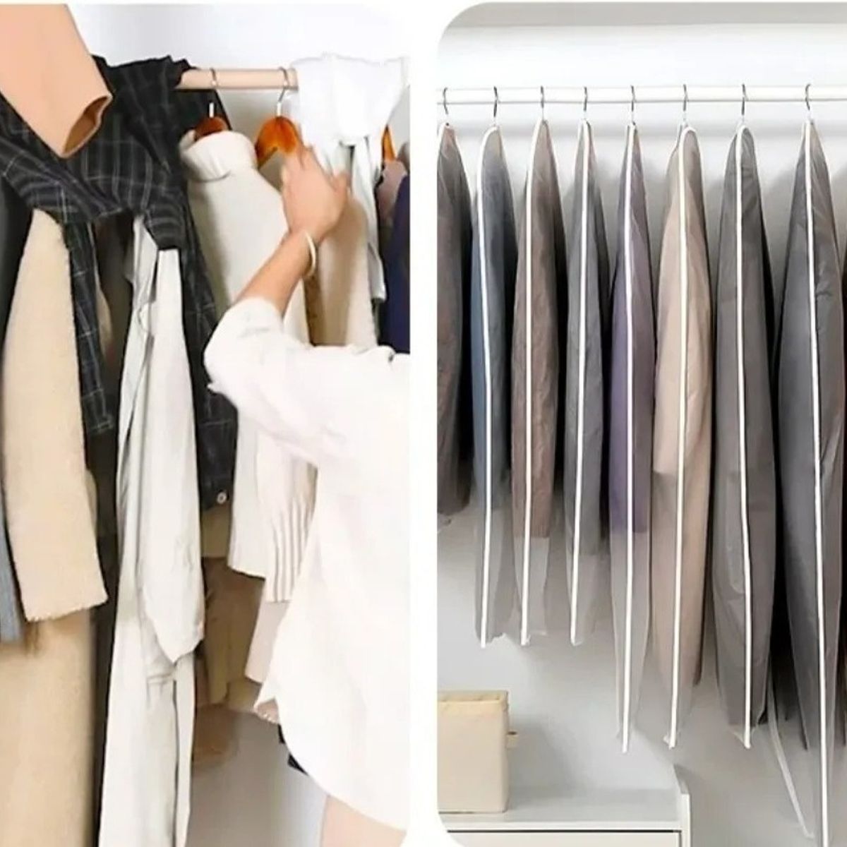 U BUY - 10 Bolsas Transparentes Cubre Trajes Colgar Closet 60*120cm