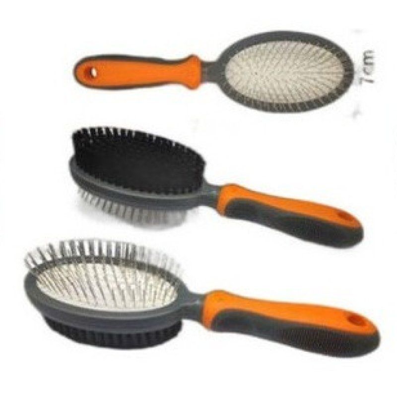 U BUY - Peineta Ovalada Para Perros Con Mango Naranja Rojo