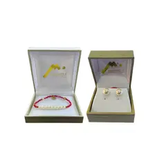 MALLORCA - Set de Pulsera con Cristales Rubí mas Aros pegados de 8mm de