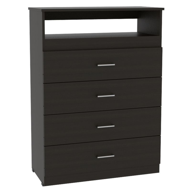 FMFURNITURE - Comoda TV80" 4 Cajones - Negro 109.8x80x37.55 cm.