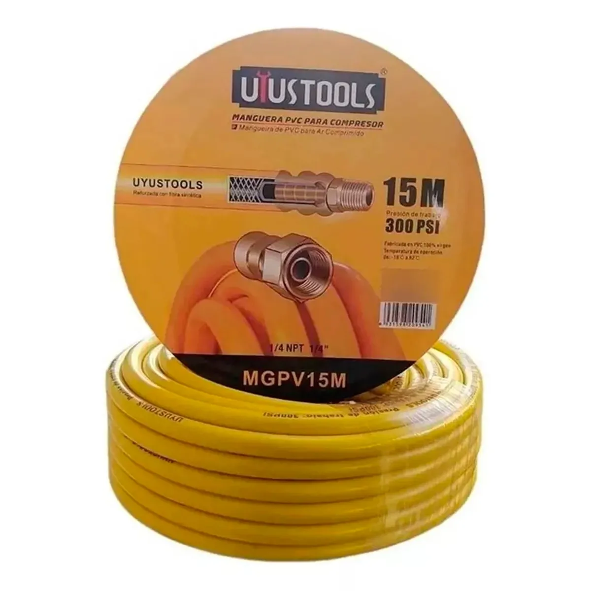 GENERICO - Manguera Para Compresor De Aire 1/4 15 Mts 300psi Uyustools