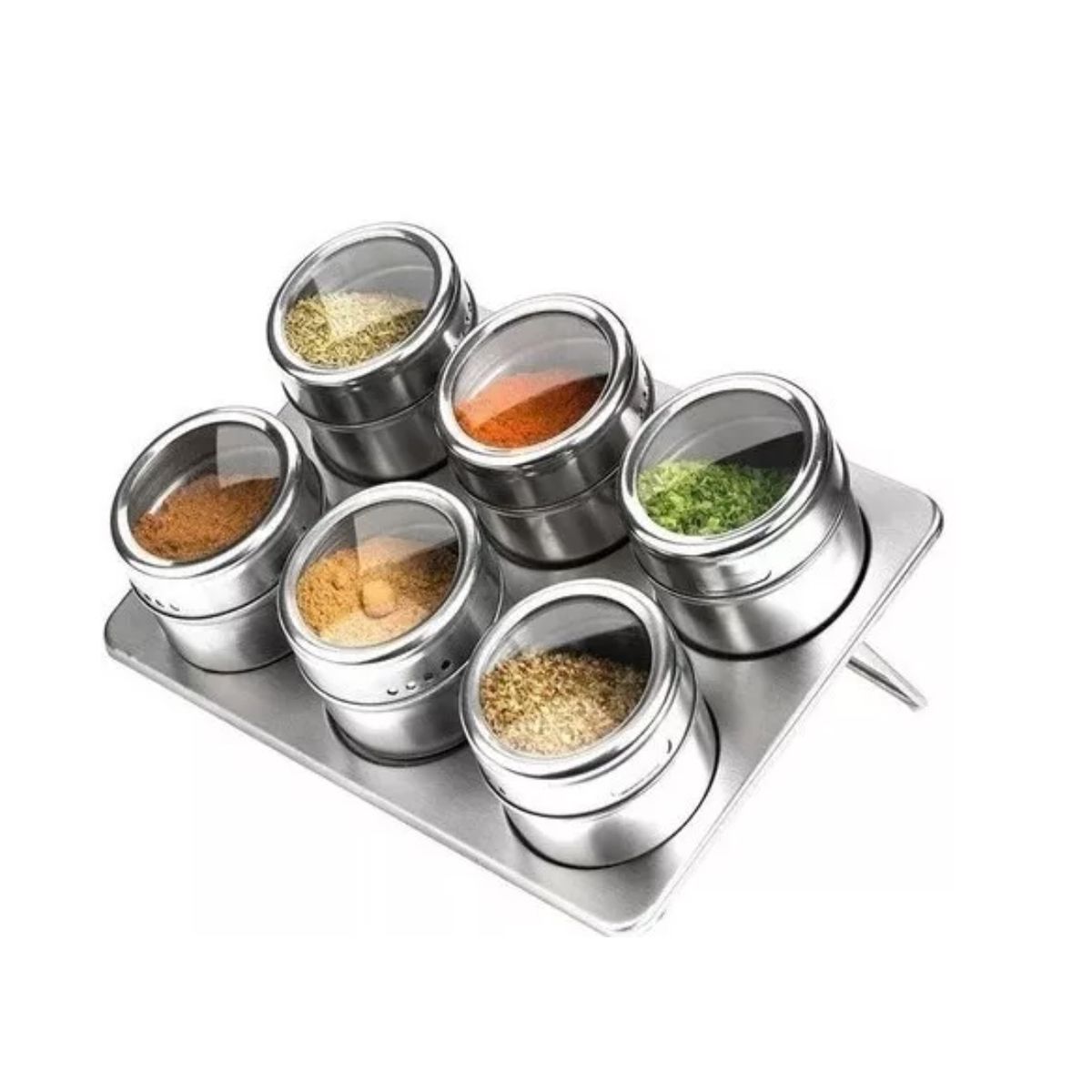 GENERICO - Especieros Frascos Condimentos Cocina Magnéticos Metal