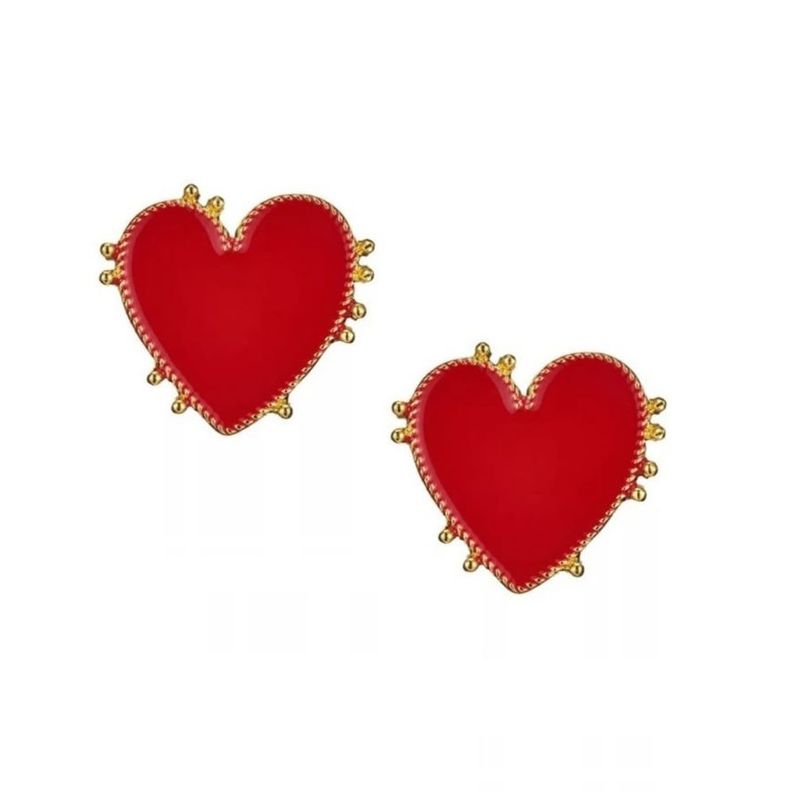 GENERICO - Aros corazón wild love Red