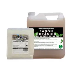 MOHICAN - PROMO JABÓN POTÁSICO ACEITE NEEM 5LTS + NITRATO POTASIO 1KG