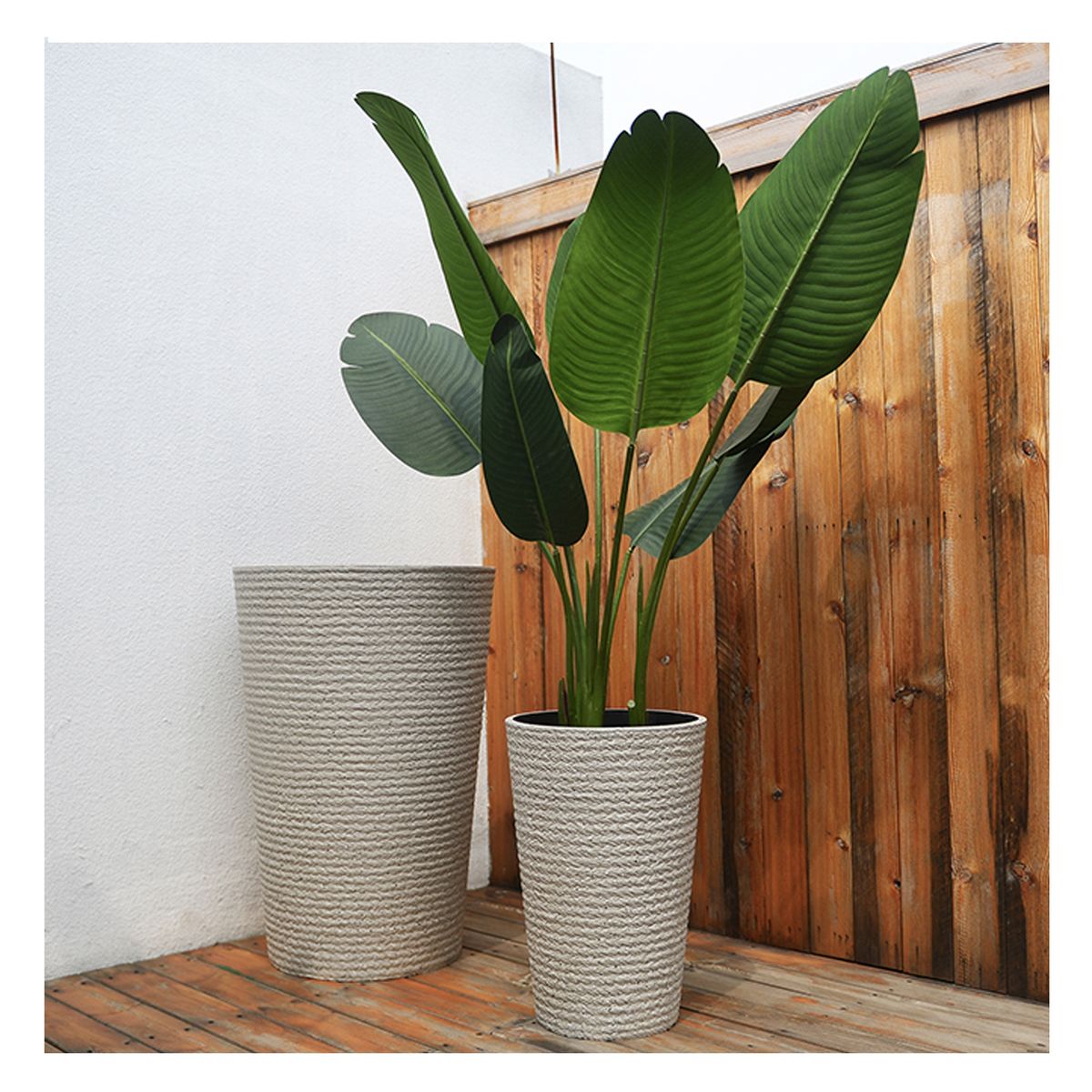 GENERICO - Macetero Ornamental Gris Granito XL 52 cms