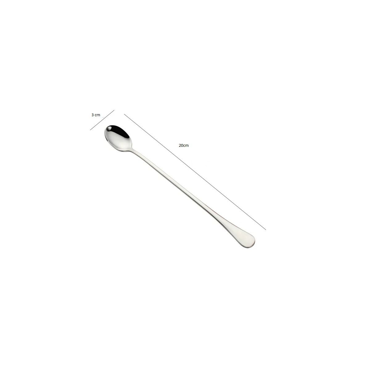 GENERICO - 6 Cucharas Para Batir / Helado Acero Inoxidable 21cm X6