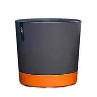 Macetero con Bandeja Extraíble y Drenaje Reflexivo Negro L