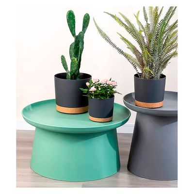 Imagen 2 del producto Macetero con Bandeja Extraíble y Drenaje Reflexivo Negro L