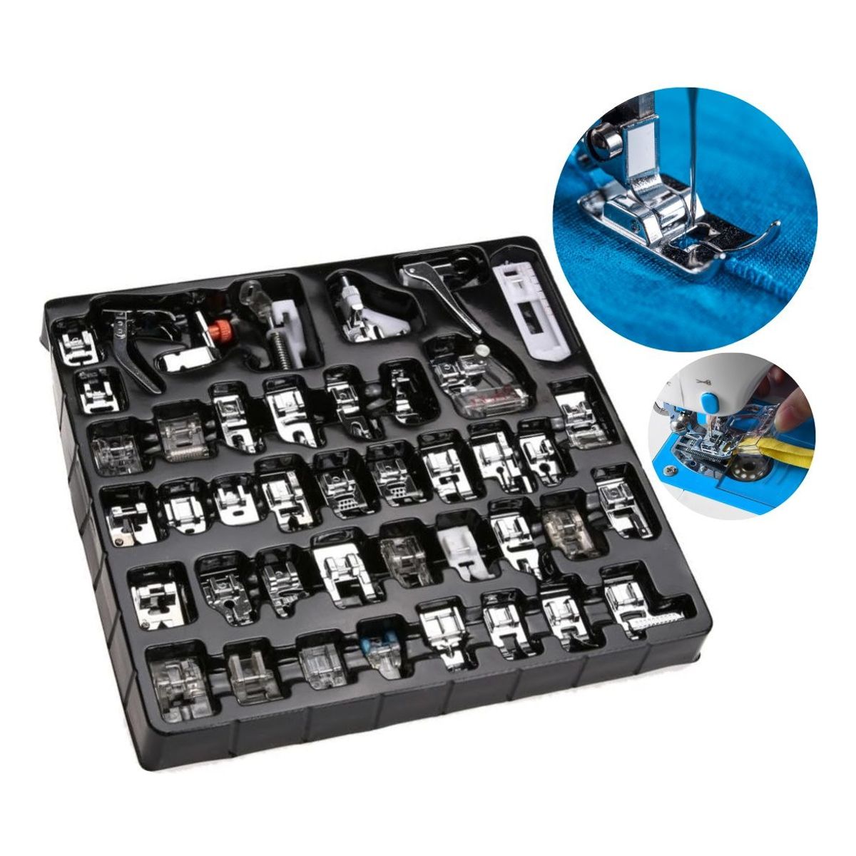 GENERICO - Set Prensatelas Maquina Coser Casera Prensa Tela 42 Piezas