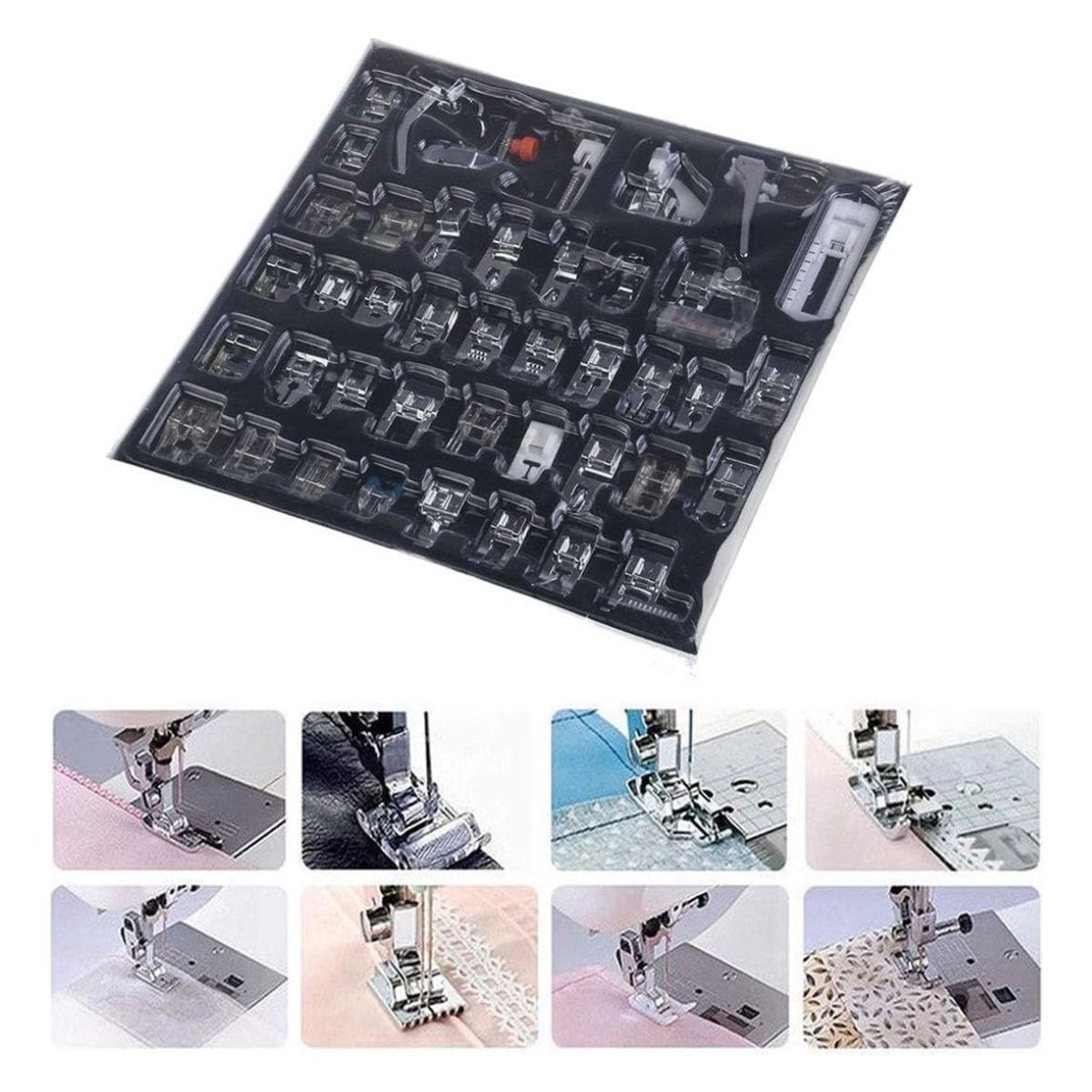 GENERICO - Set Prensatelas Maquina Coser Casera Prensa Tela 42 Piezas