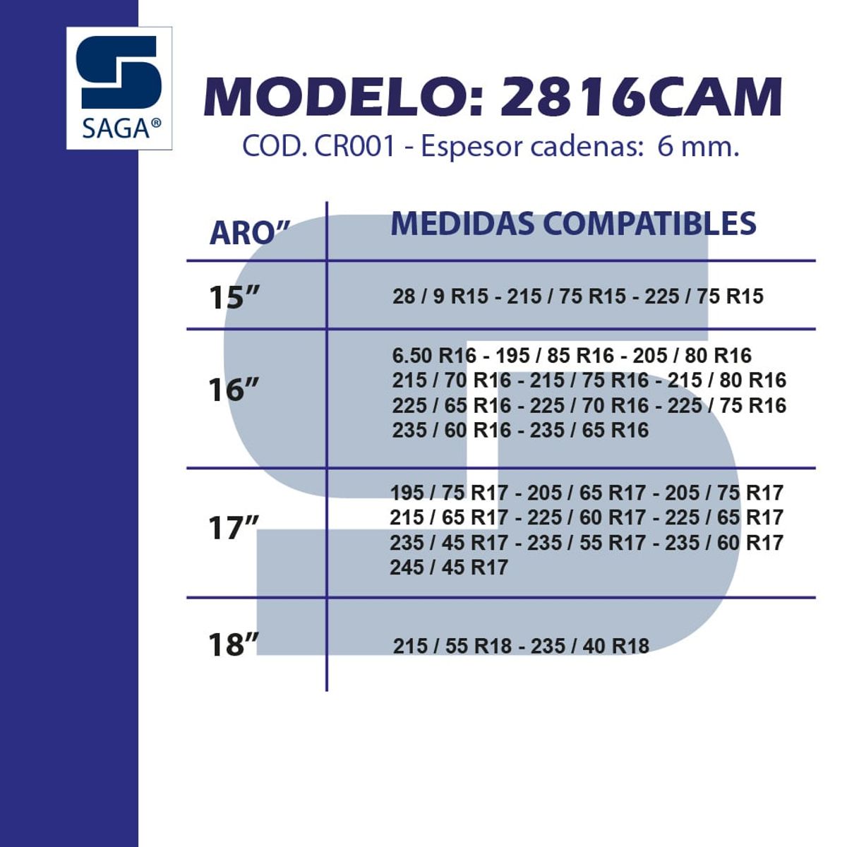 SAGA - Cadena nieve 2816 + Tensor Pulpo S + Cadena líquida