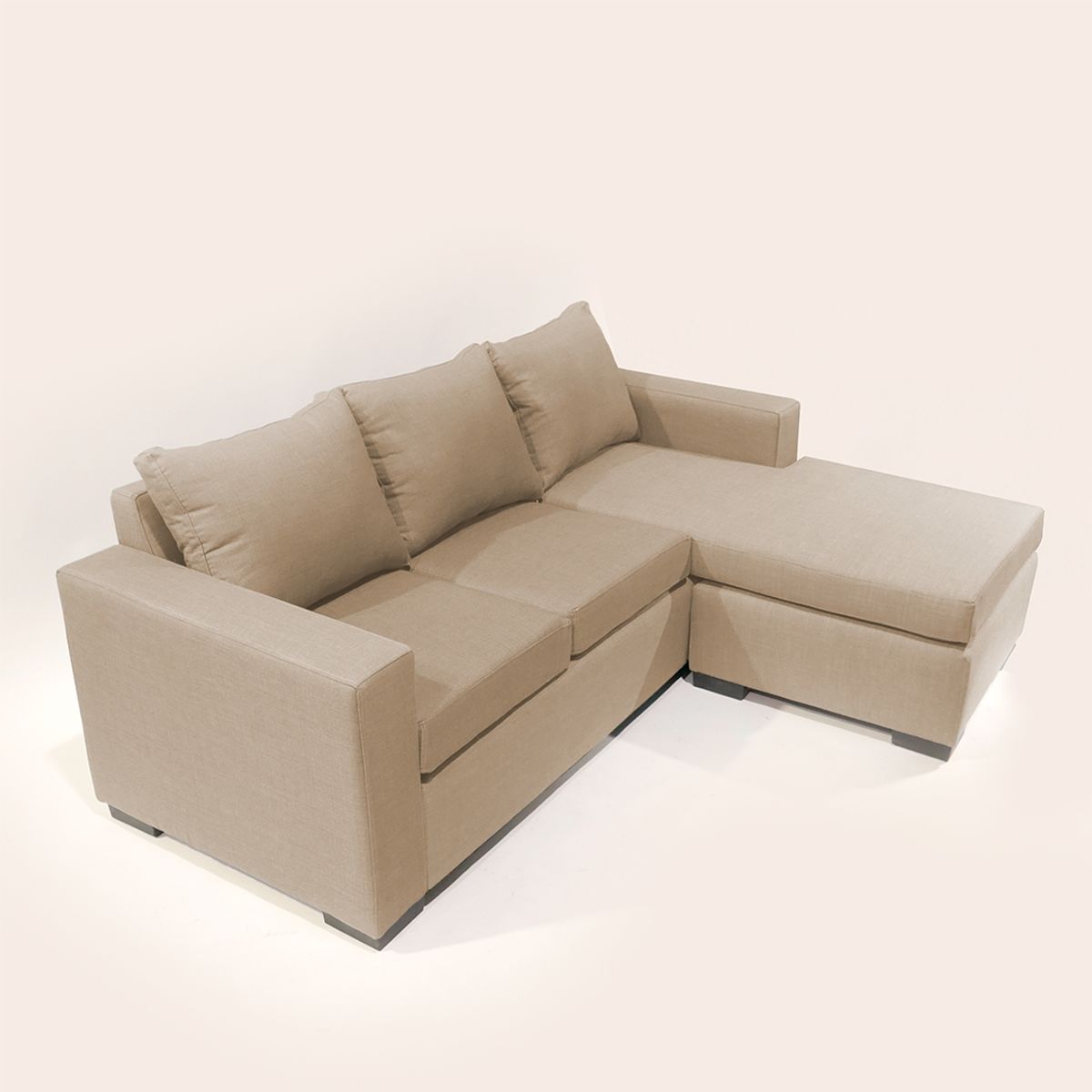 GENERICO - Sofá Seccional Praga 3 Cuerpos - Beige