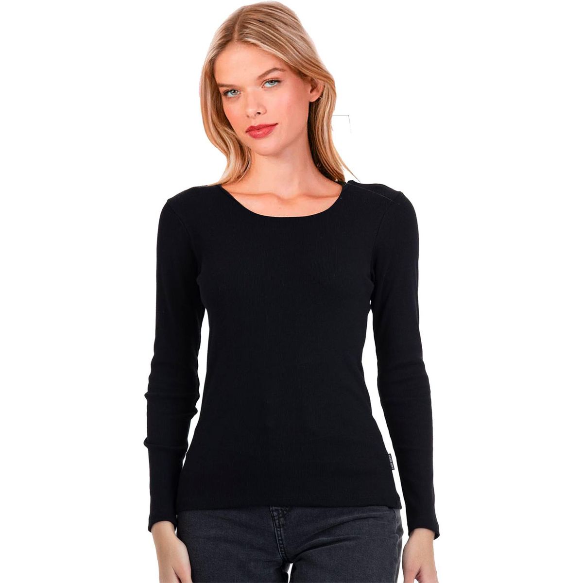 LADY GENNY - Camiseta Cotton Rib Manga Larga