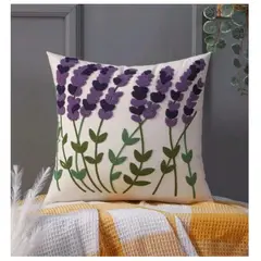 COMPRAPO - Set 2 Fundas para Cojín Bordado Lavanda 45x45 cm