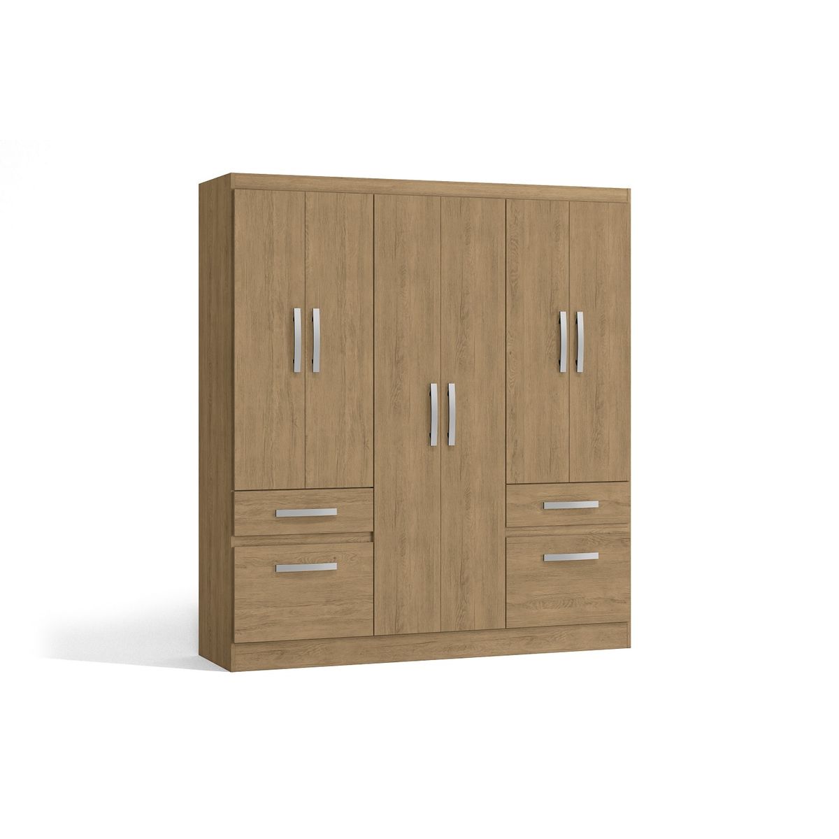 YARDAS - Closet Yardas Liliana Nogal 6 Puertas 2 Cajones 2 Zapateras