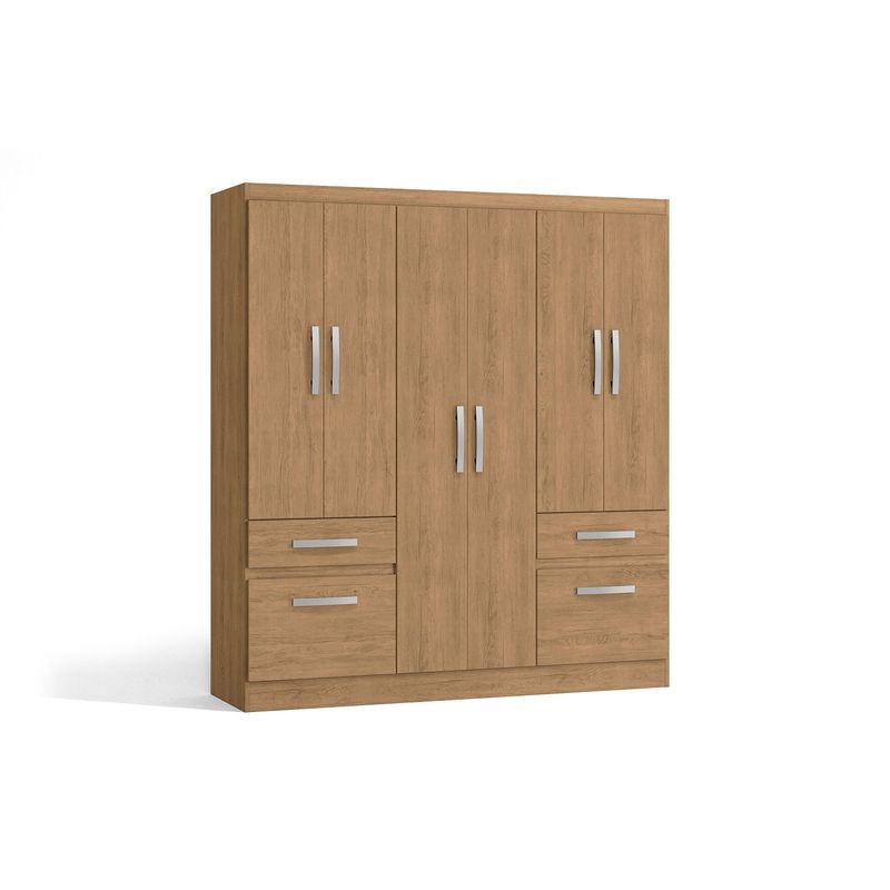 YARDAS - Closet Yardas Liliana Nogal 6 Puertas 2 Cajones 2 Zapateras