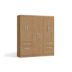 YARDAS - Closet Liliana Nogal 6 Puertas 2 Cajones 2 Zapateras