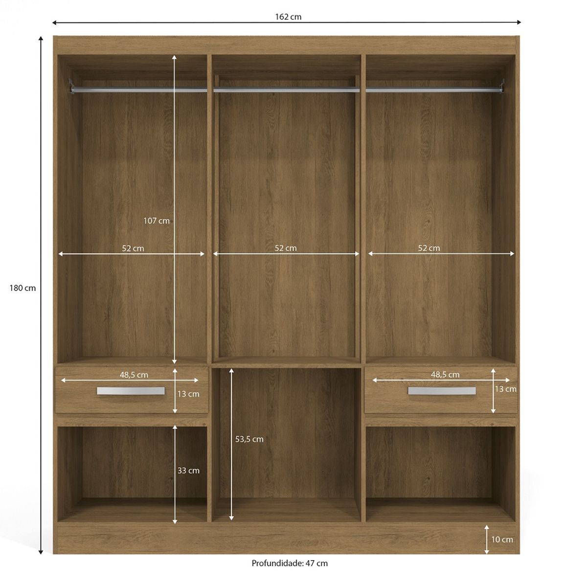 YARDAS - Closet Yardas Liliana Nogal 6 Puertas 2 Cajones 2 Zapateras
